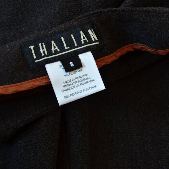 Thalian Capri Dress Pants Women's 8 Brown Career Wool Blend - Picture 7 of 9